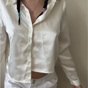 White silk blouse